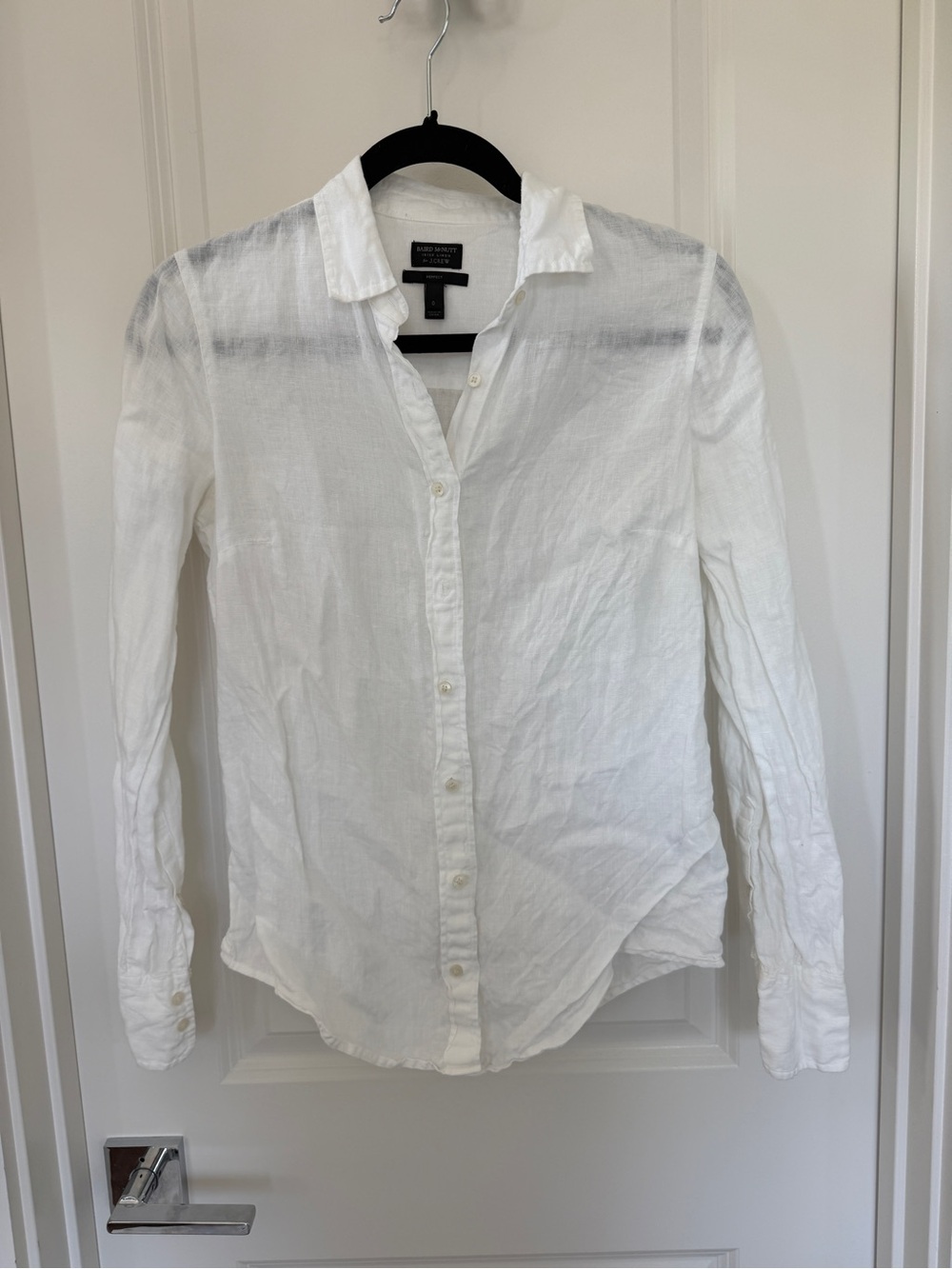 J. Crew White Linen Button-Down Shirt
